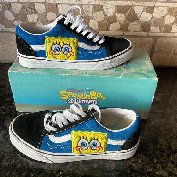 Vans SpongeBob Squarepants Smile Patch Shoes W Size 7.5 - Picture 1 of 9